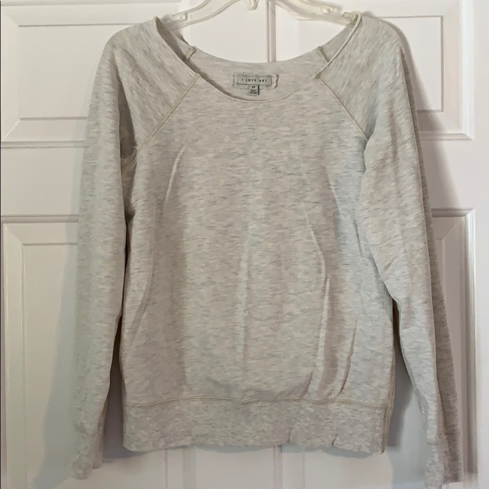 Forever 21 wide neck raw hem sweatshirt